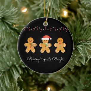 Baking Spirits Bright Gingerbread Men Ceramic Ornament