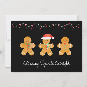 Baking Spirits Bright Gingerbread Men Holiday Card