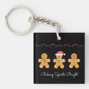 Baking Spirits Bright Gingerbread Men Keychain