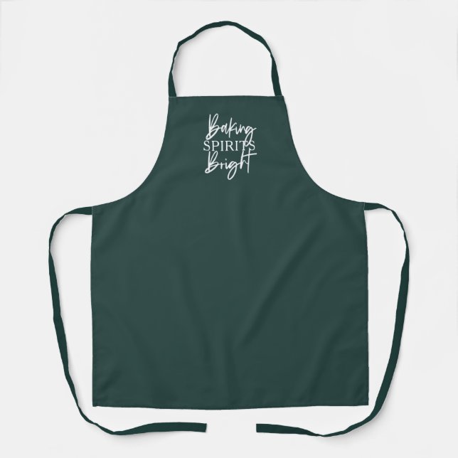 Baking Spirits Bright Green Christmas Apron (Front)