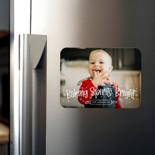 Baking Spirits Bright Holiday Photo Magnet