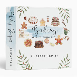 Baking Spirits Bright Illustrated Holiday Recipes Binder