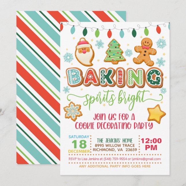 Baking Spirits Bright Invitation - Blanc (Devant / Derrière)