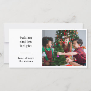 Baking Spirits Bright Kids Christmas Photo Holiday Card