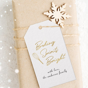 Baking Spirits Bright Modern Gold Christmas Baking Gift Tags