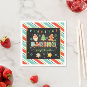 Baking Spirits Bright Napkins - Blk