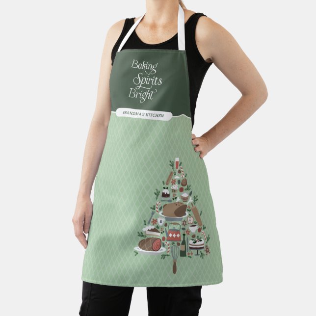 Baking Spirits Bright Personalized Christmas Apron (Insitu)