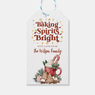 Baking Spirits Bright Pink Cookie Exchange Gift Tags