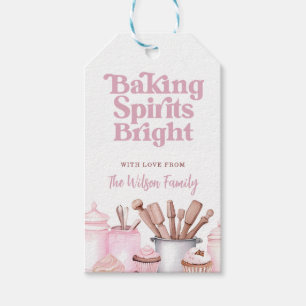 Baking Spirits Bright Pink Cookie Exchange Gift Tags