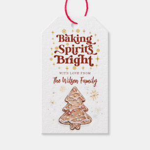 Baking Spirits Bright Pink Cookie Exchange Gift Tags