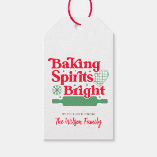 Baking Spirits Bright Pink Cookie Exchange Gift Tags