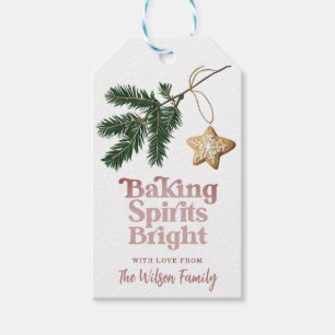 Baking Spirits Bright Pink Cookie Exchange Gift Tags