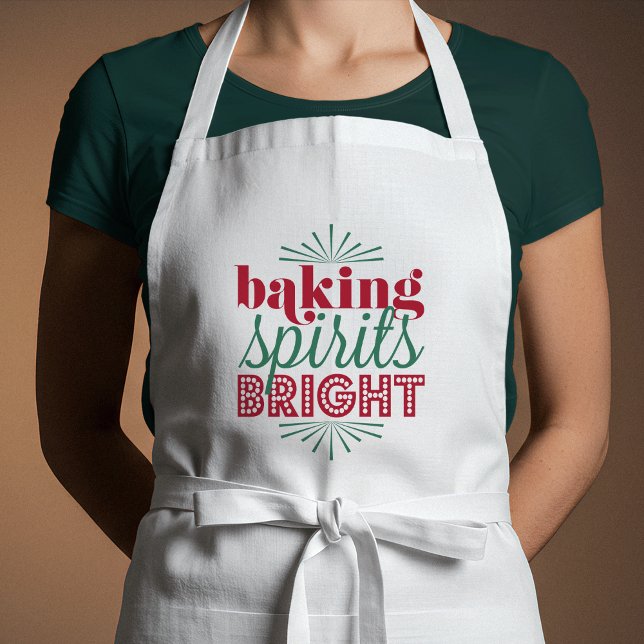 Baking Spirits Bright | Red & Green Holiday Standard Apron (Creator Uploaded)