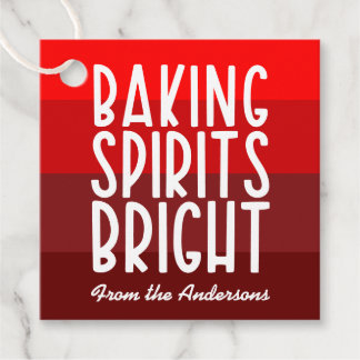 Baking Spirits Bright Red Striped Christmas  Favour Tags