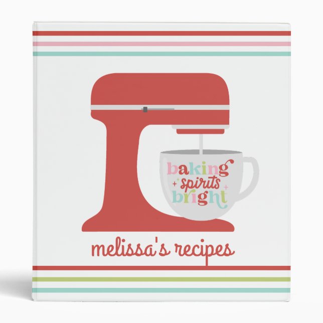 Baking Spirits Bright | Retro Mixer Recipe Binder (Front)