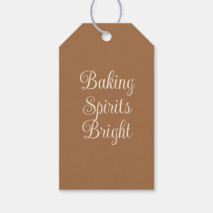 Baking Spirits Bright   Rich Gingerbread Brown  Gift Tags
