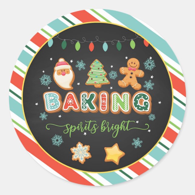 Baking Spirits Bright Round Sticker - Blk (Front)