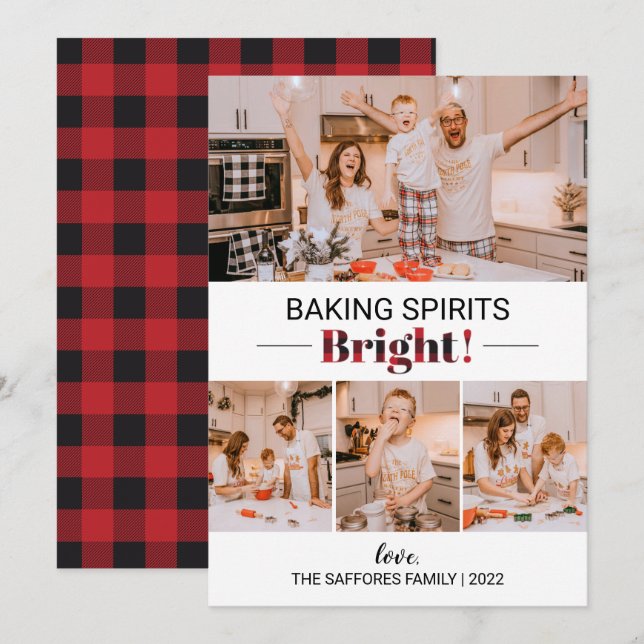 Baking Spiritueux Carte photo de Noël (Devant / Derrière)