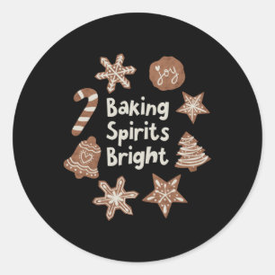 Baking Srits Bright Holiday Cookies T Shirt  Classic Round Sticker