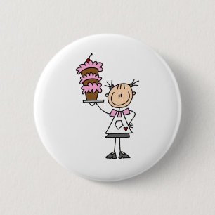 Baking Stick Figure 2 Inch Round Button