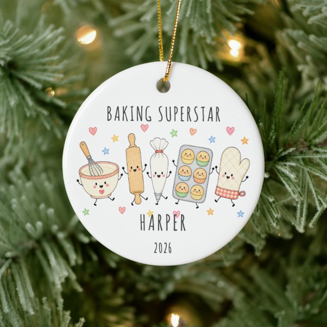 Baking Superstar Personalized Ornament (Tree)