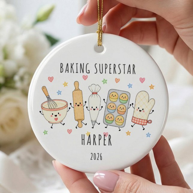 Baking Superstar Personalized Ornament (Creator Uploaded)