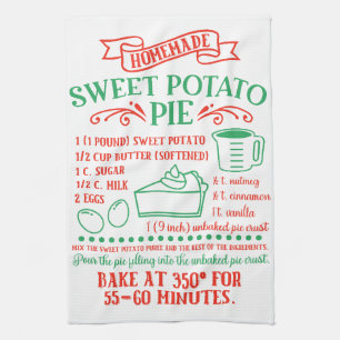 Baking, Sweet Potato Pie Recipe Kitchen Towel