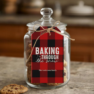 Baking Through the Snow Buffalo Plaid Christmas Gift Tags
