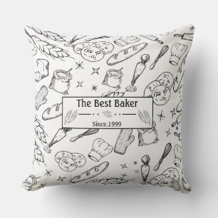 baking tools and food modern baker throw pillow