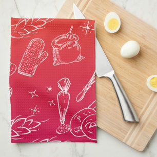baking tools and food orange kitchen baker  towel