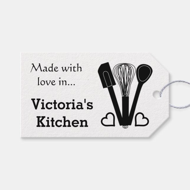 Baking Tools Personalized Name Gift Tags (Front (Horizontal))