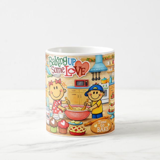 Baking Up Some Love Mug. Coffee Mug (Center)