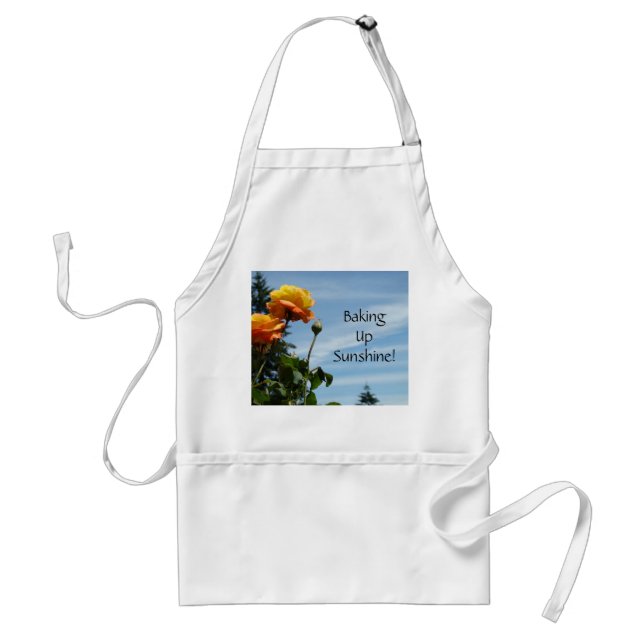 Baking Up Sunshine! aprons Blue Sky Orange Rose (Front)