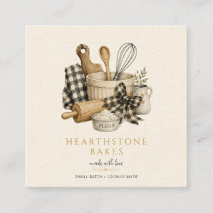 Baking Utensils Artisan Baker Bakery Square Business Card