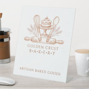 Baking Utensils Baker Bakery Pedestal Sign