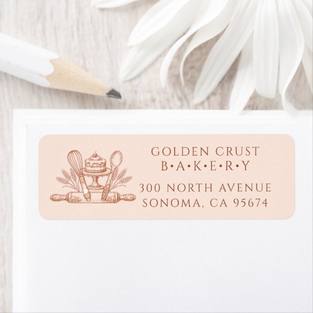 Baking Utensils Baker Bakery Return Address Label (En situation)