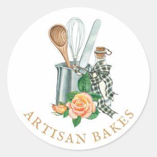 Baking Utensils Bakery Baker Classic Round Sticker