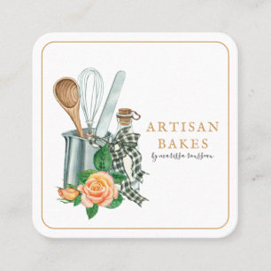 Baking Utensils Bakery Baker Square Business Card