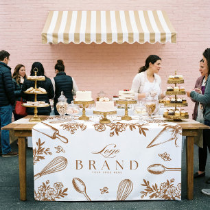 Baking Utensils Bakery Logo Market Booth Sign Tablecloth