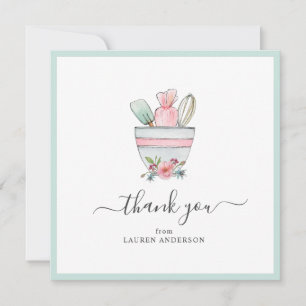Baking utensils Bridal Shower Square Thank you