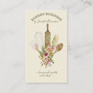 Baking utensils Catering Cook Chef ivory Business Card