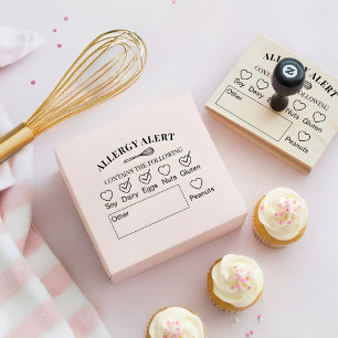 Baking Whisk Bakery Shop Allergy Alert Food Safety Rubber Stamp