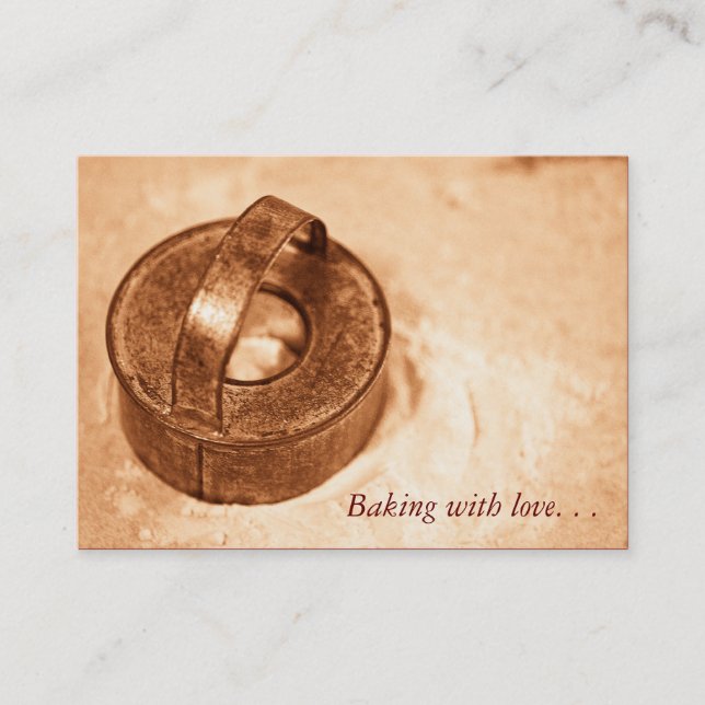 Baking with love. . . biscuit cutter business card (Front)