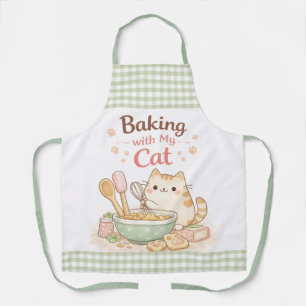 Baking with My Cat Kawaii Pastel Cute Kitty Apron