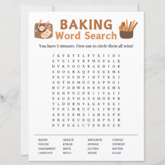 Baking Word Search Game