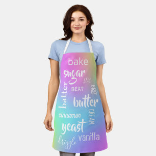 Baking Words Pastel Arc-en-ciel couleurs tablier