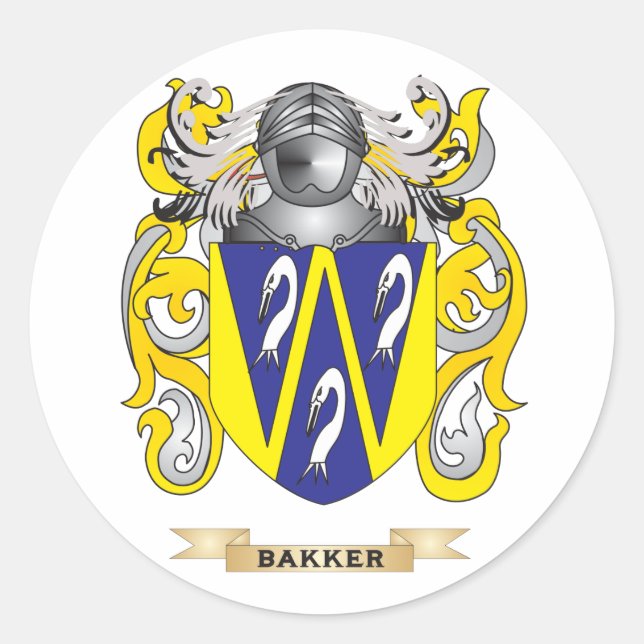Bakker Coat of Arms (Family Crest) Classic Round Sticker (Front)