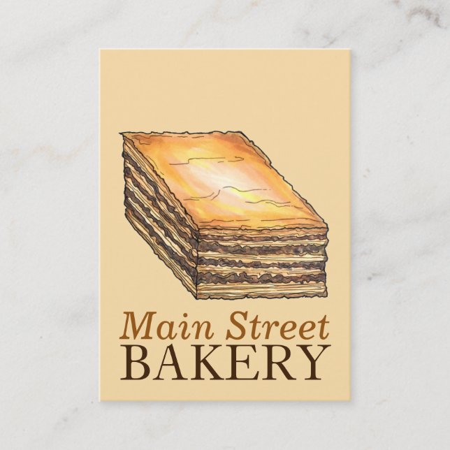 Baklava Dessert Pastry Greek Food Bakery Diner Business Card (Front)