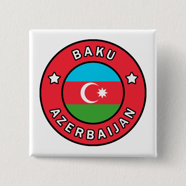 Baku 2 Inch Square Button (Front)