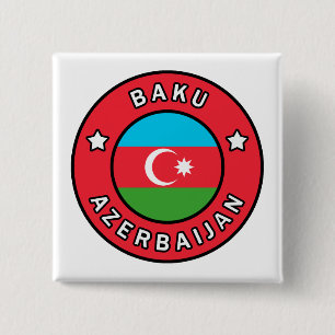 Baku Azerbaijan 2 Inch Square Button